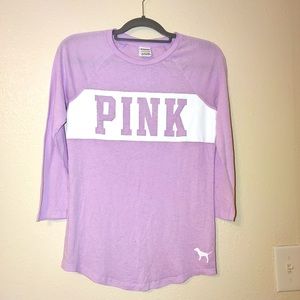 Pink Victoria Secret soft Lavender 3 quarter sleeve shirt - XS